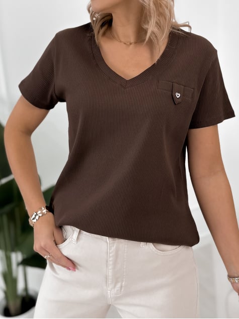 BLUZKA IMANI CIEMNOBRĄZOWA