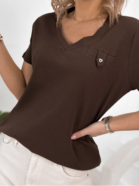 BLUZKA IMANI CIEMNOBRĄZOWA