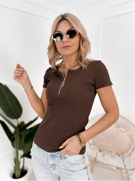 BLUZKA TERESE CIEMNOBRĄZOWA