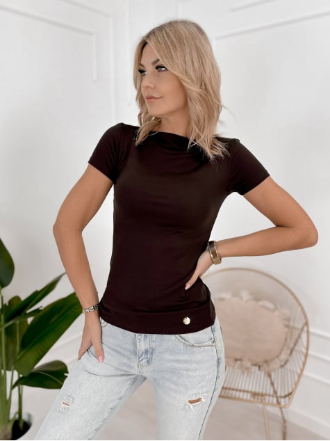 BLUZKA CLARK CIEMNOBRĄZOWA