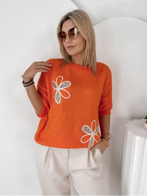 SWETER PARKER POMARAŃCZOWY