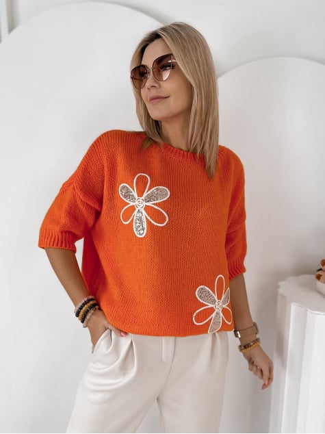 SWETER PARKER POMARAŃCZOWY