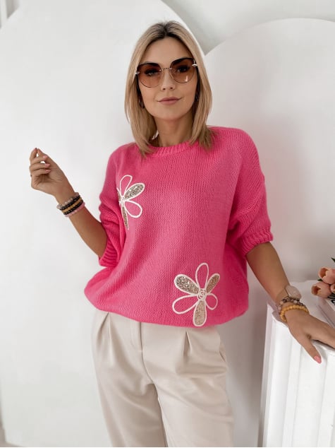 SWETER PARKER RÓŻOWY