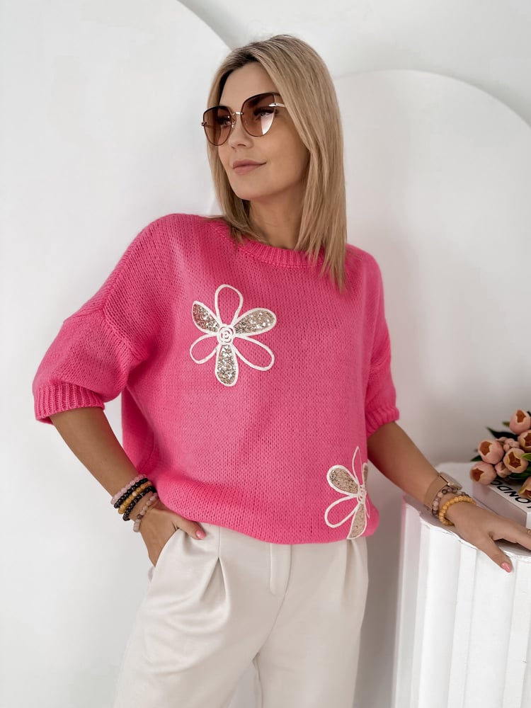 SWETER PARKER RÓŻOWY