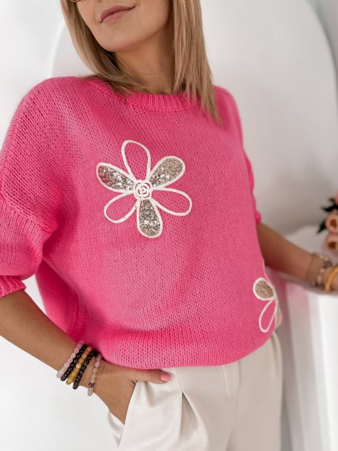 SWETER PARKER RÓŻOWY