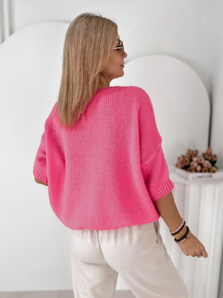 SWETER PARKER RÓŻOWY