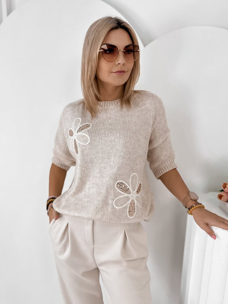 SWETER PARKER BEŻOWY