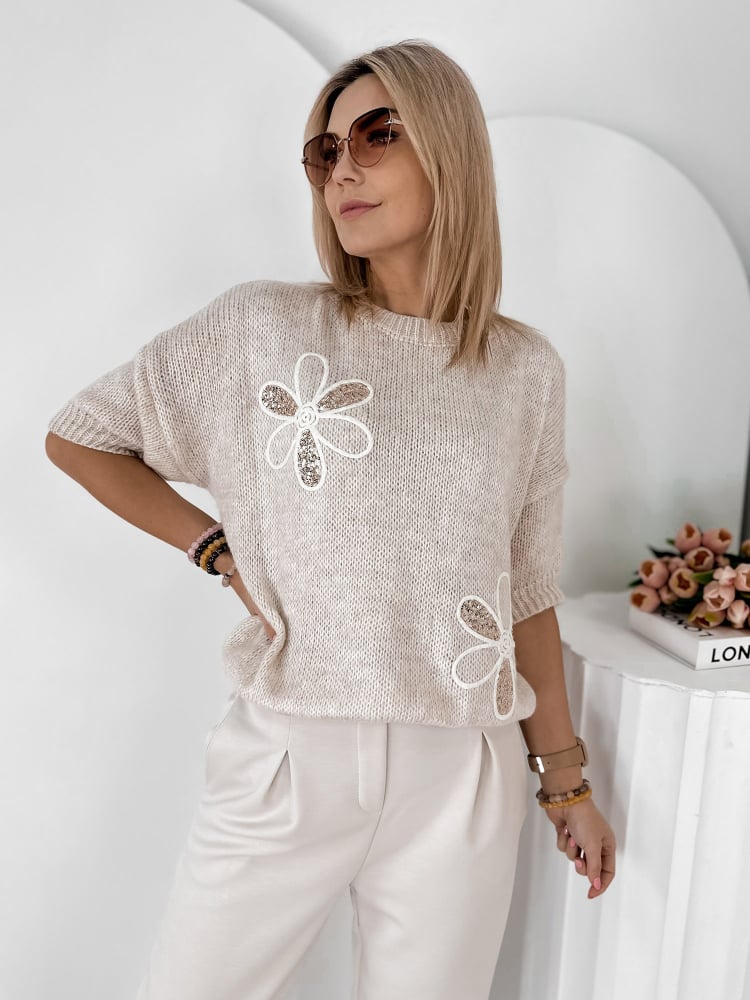 SWETER PARKER BEŻOWY