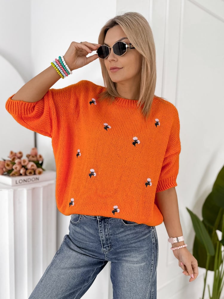 SWETER THELMA POMARAŃCZOWY
