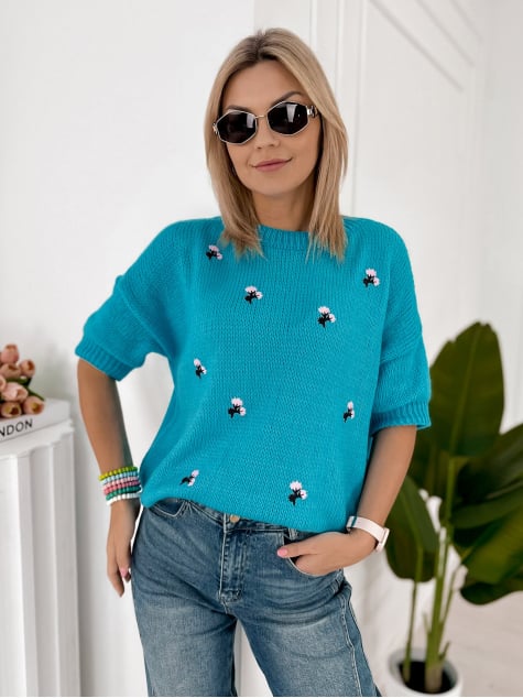 SWETER THELMA NIEBIESKI