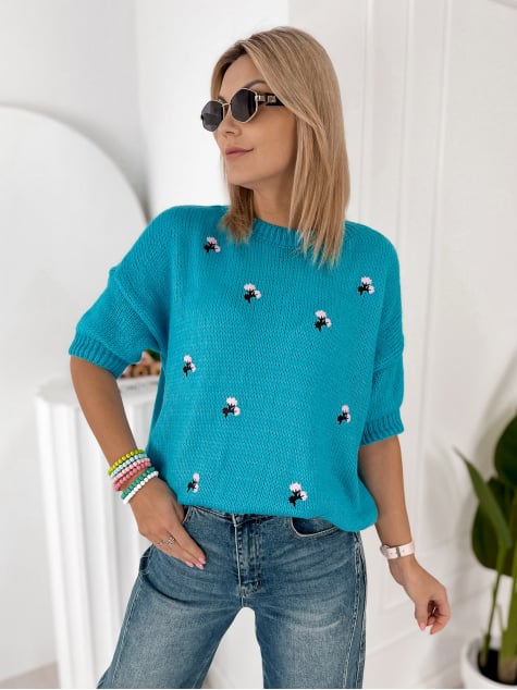 SWETER THELMA NIEBIESKI