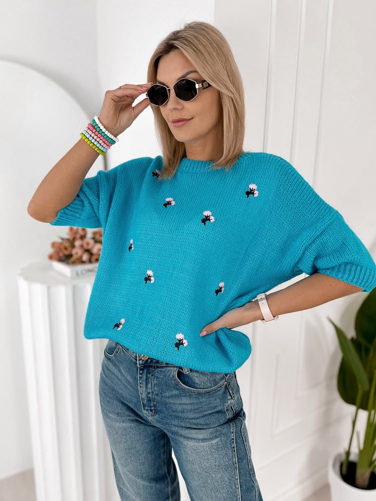 SWETER THELMA NIEBIESKI