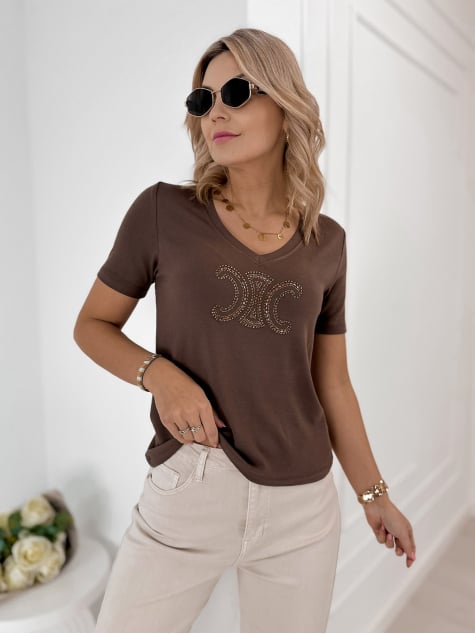 BLUZKA SUNLAY CIEMNOBRĄZOWA