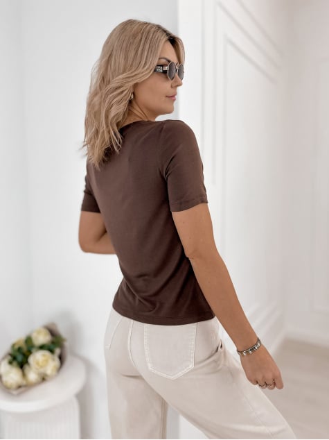 BLUZKA SUNLAY CIEMNOBRĄZOWA