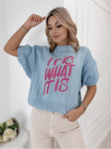 SWETER FREMONT BŁĘKITNY