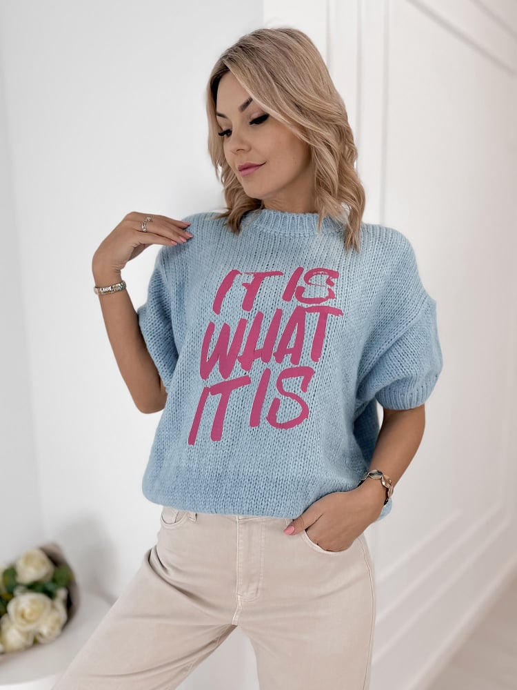 SWETER FREMONT BŁĘKITNY