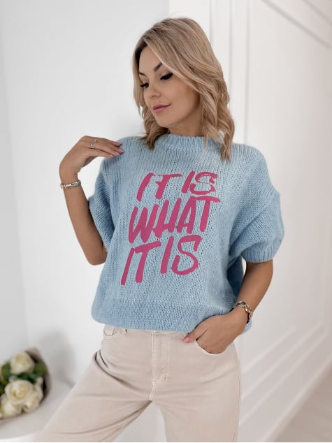 SWETER FREMONT BŁĘKITNY