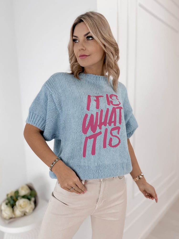 SWETER FREMONT BŁĘKITNY