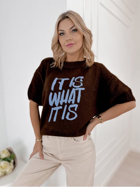 SWETER FREMONT BRĄZOWY