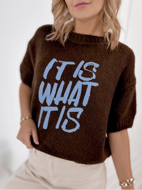 SWETER FREMONT BRĄZOWY