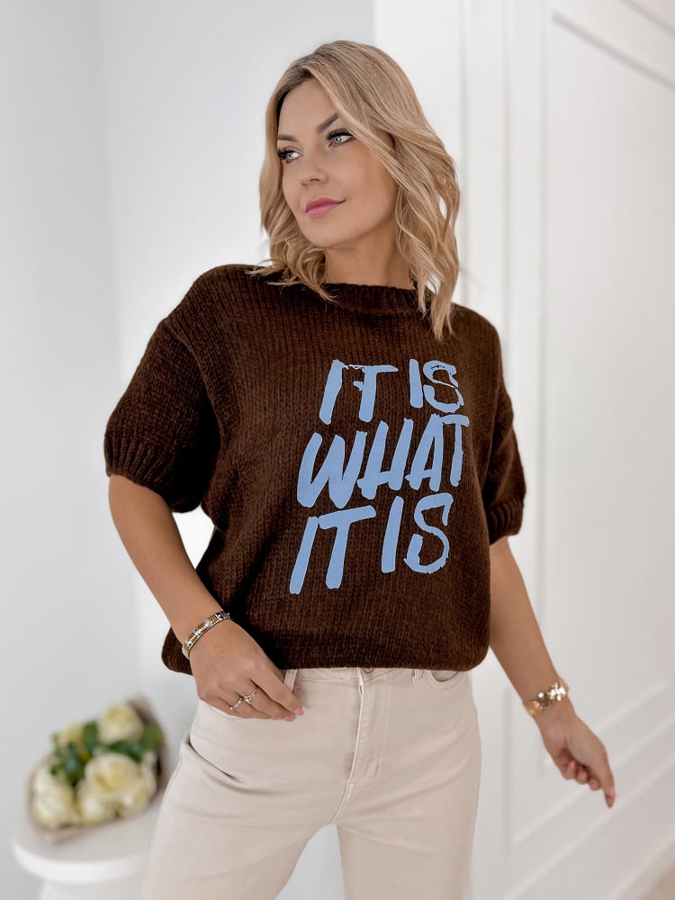 SWETER FREMONT BRĄZOWY