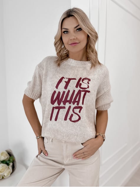 SWETER FREMONT BEŻOWY