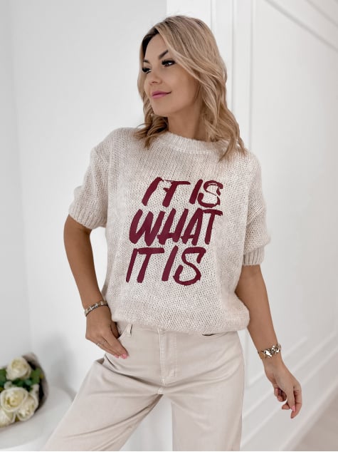 SWETER FREMONT BEŻOWY