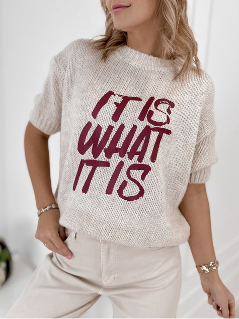 SWETER FREMONT BEŻOWY