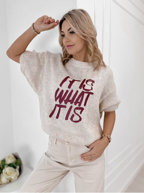 SWETER FREMONT BEŻOWY