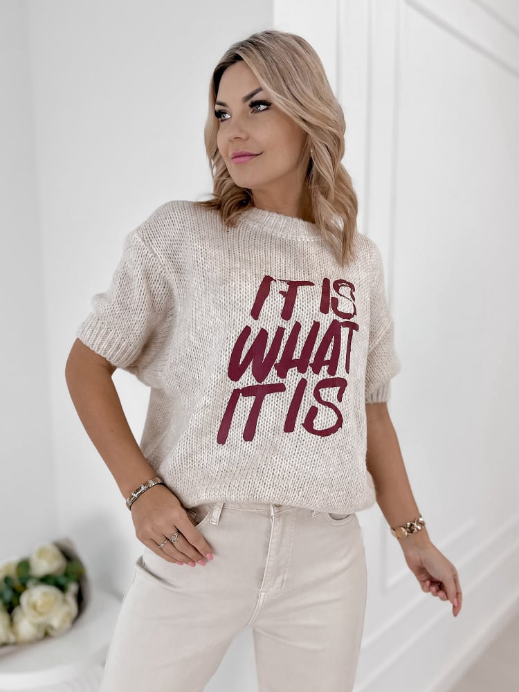 SWETER FREMONT BEŻOWY