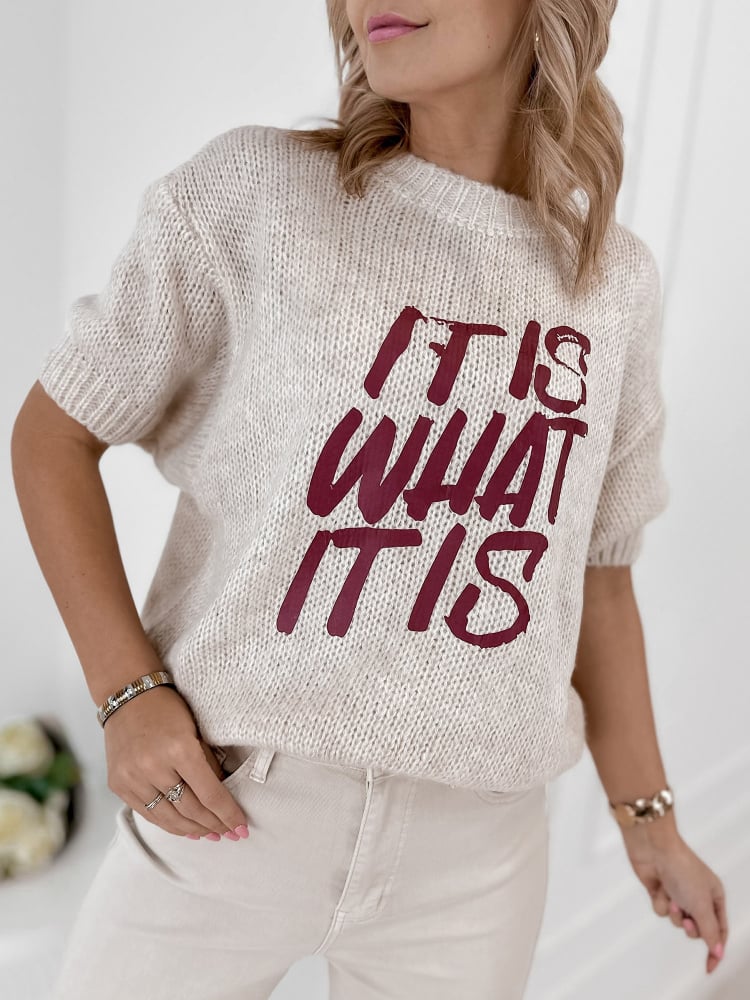 SWETER FREMONT BEŻOWY