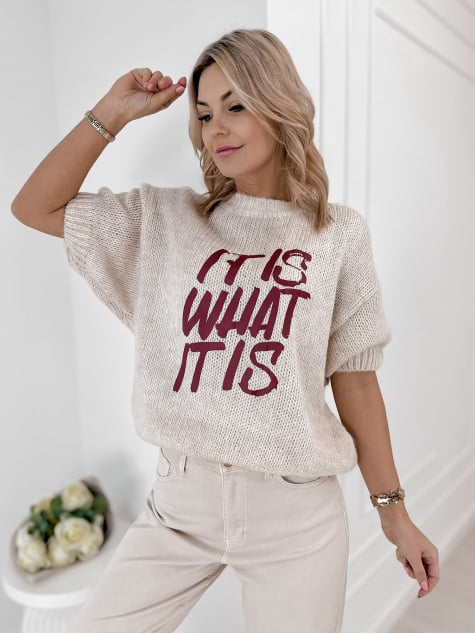 SWETER FREMONT BEŻOWY