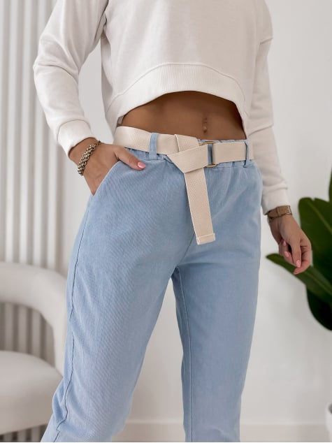 SPODNIE SZTRUKSOWE ADDISON BŁĘKITNE