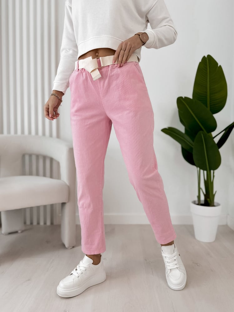 SPODNIE ADDISON JASNORÓŻOWE