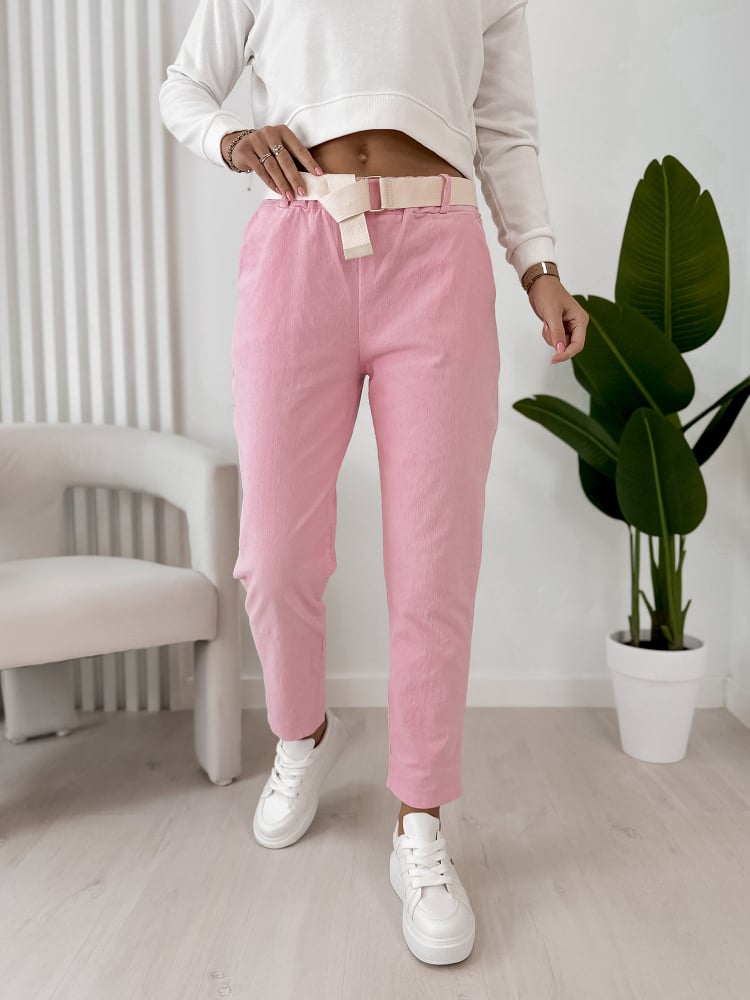 SPODNIE SZTRUKSOWE ADDISON JASNORÓŻOWE