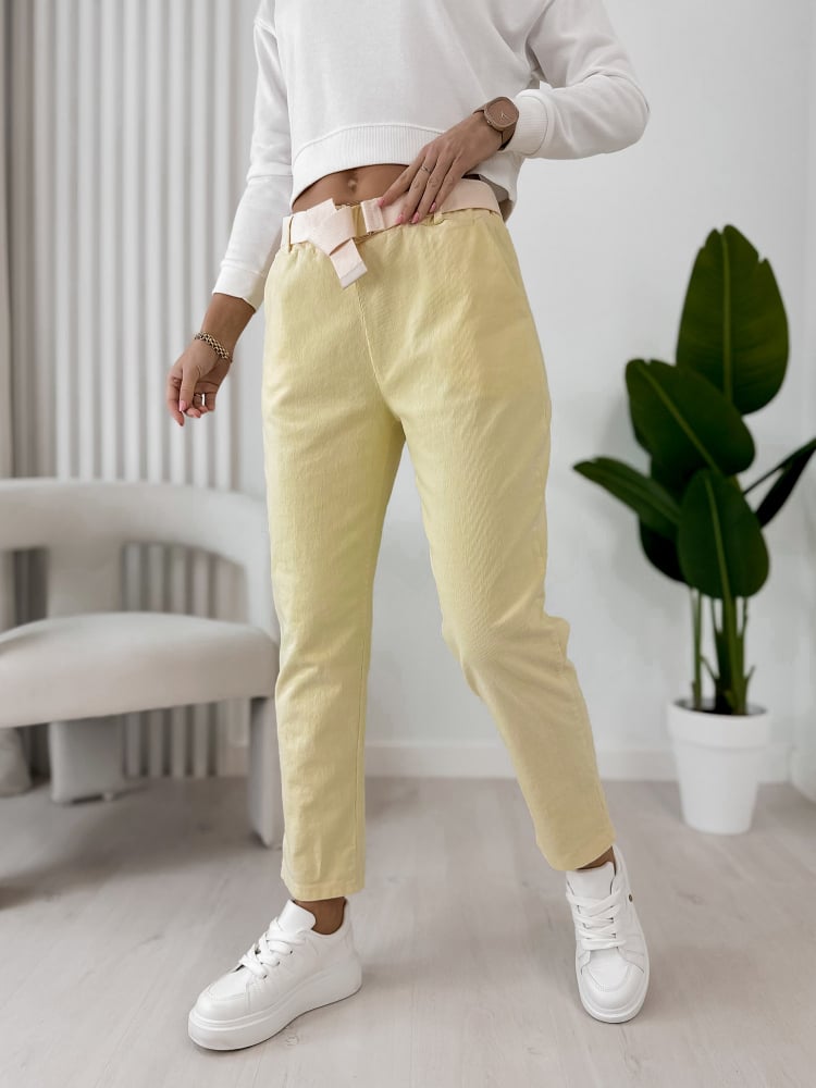 SPODNIE SZTRUKSOWE ADDISON ŻÓŁTE