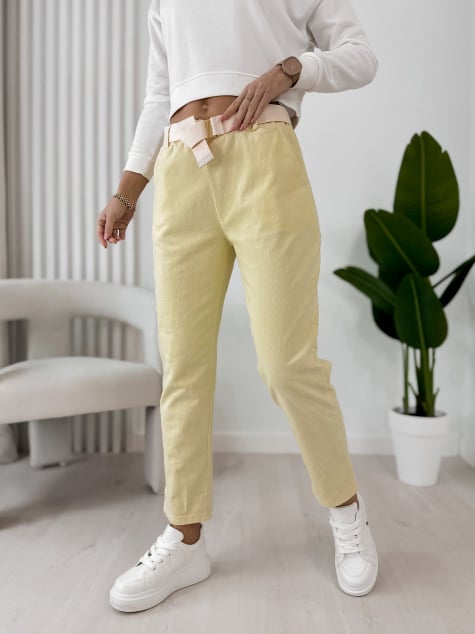 SPODNIE SZTRUKSOWE ADDISON ŻÓŁTE