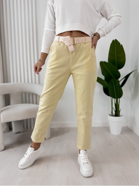 SPODNIE ADDISON ŻÓŁTE