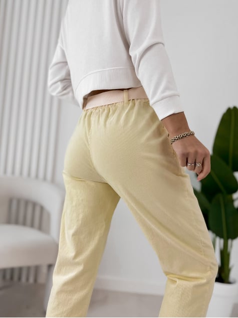 SPODNIE SZTRUKSOWE ADDISON ŻÓŁTE