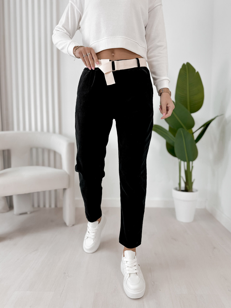 SPODNIE SZTRUKSOWE ADDISON CZARNE