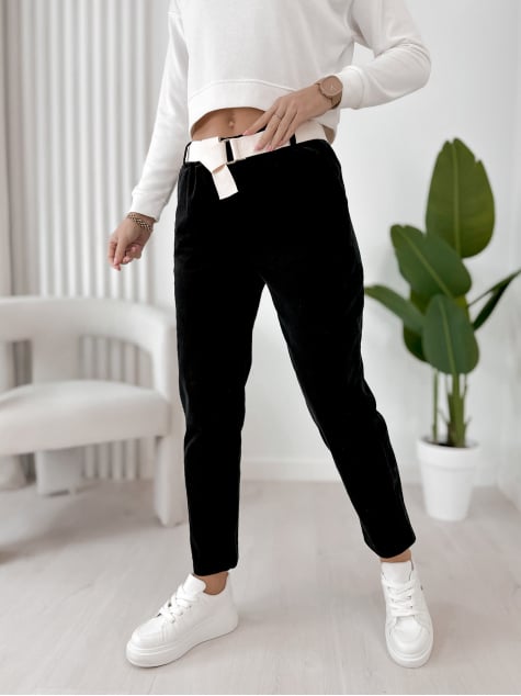 SPODNIE SZTRUKSOWE ADDISON CZARNE