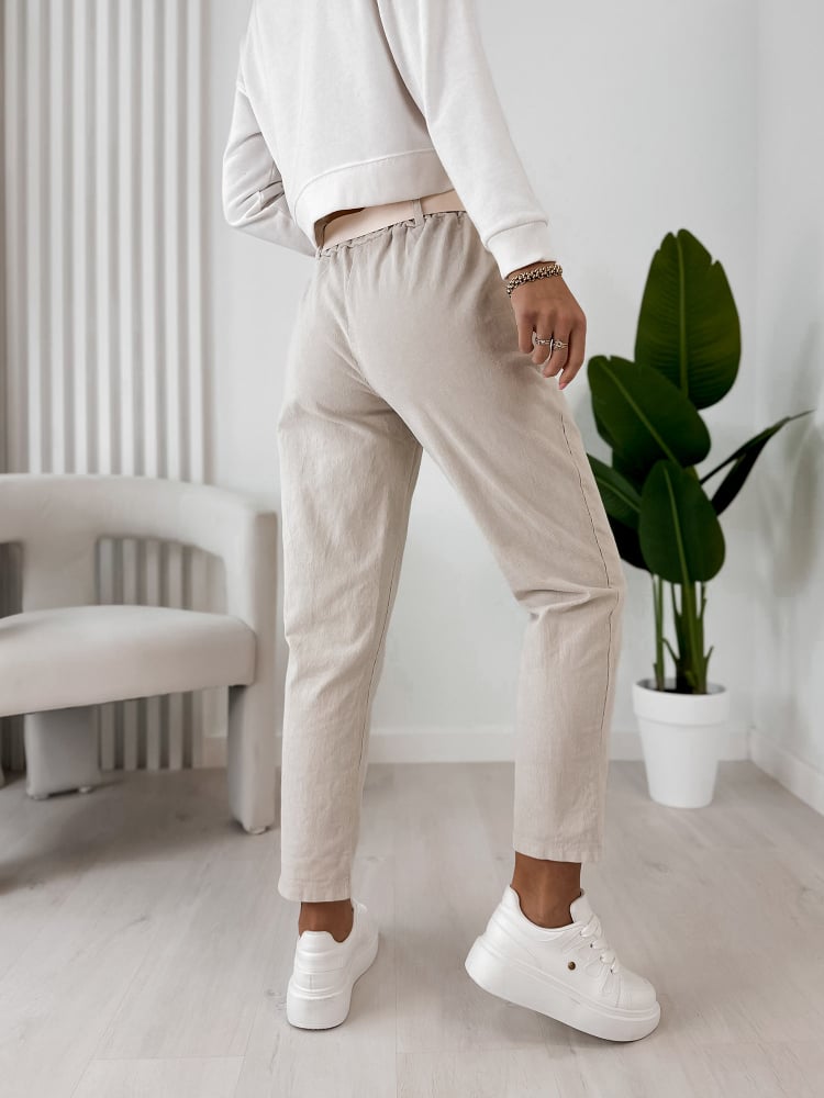 SPODNIE SZTRUKSOWE ADDISON BEŻOWE