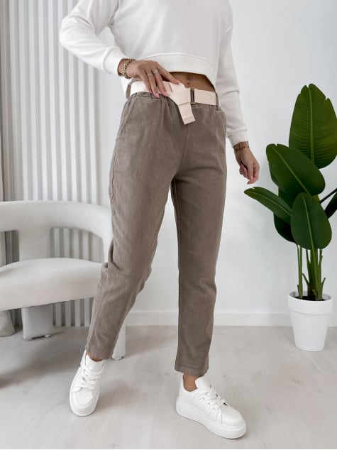 SPODNIE ADDISON CIEMNOBEŻOWE