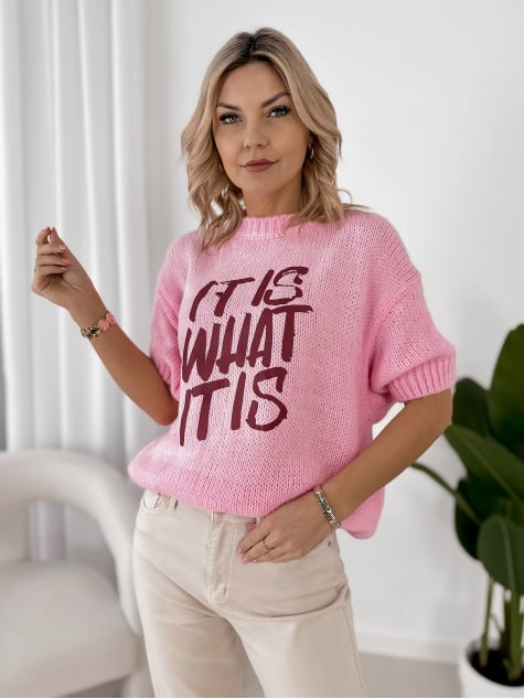 SWETER FREMONT PUDROWY RÓŻ