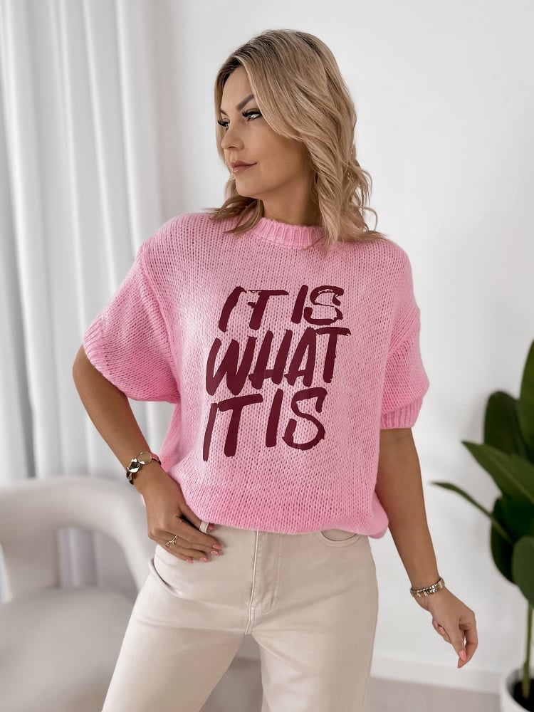 SWETER FREMONT PUDROWY RÓŻ