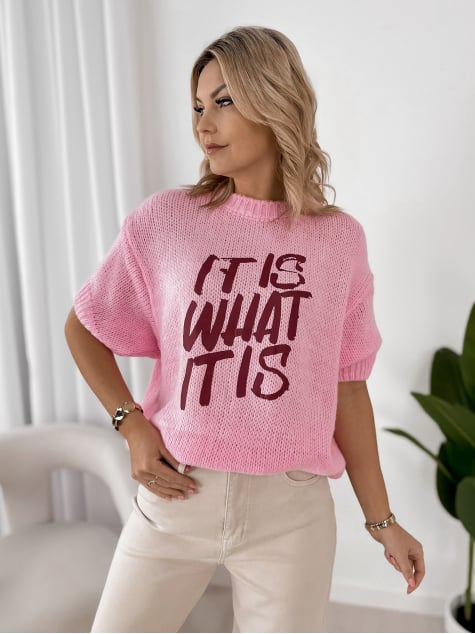 SWETER FREMONT PUDROWY RÓŻ