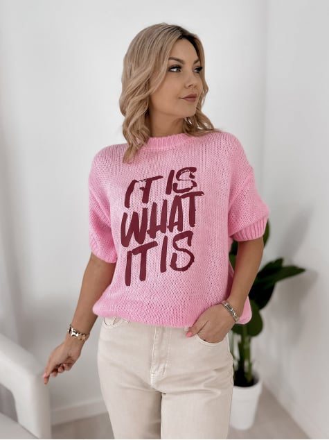 SWETER FREMONT PUDROWY RÓŻ