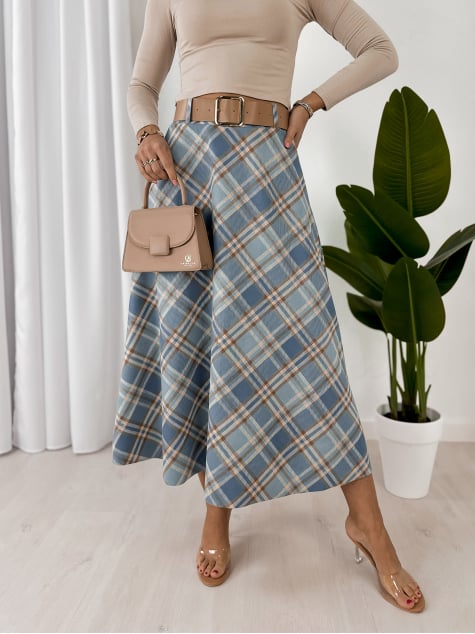 SPÓDNICA ETHNE BŁĘKITNA