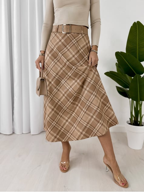 SPÓDNICA ETHNE BEŻOWA