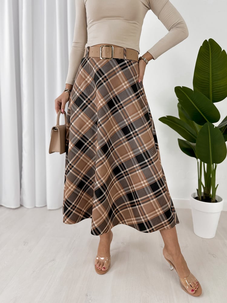 SPÓDNICA ETHNE CZARNO-BEŻOWA